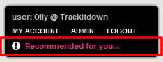 Location of 'Recommended for you' message when you log in